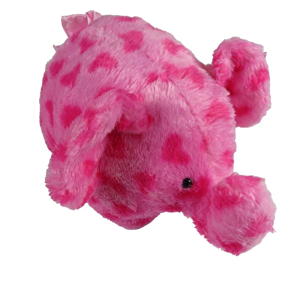 KELLYTOY pink elephant with dots plush snuggly toy